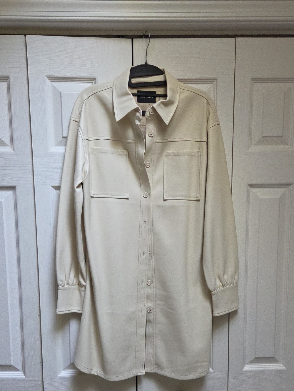 Dolce Cabo Faux Leather Button Up Shacket Sz Med. Great Condition,  Worn Once